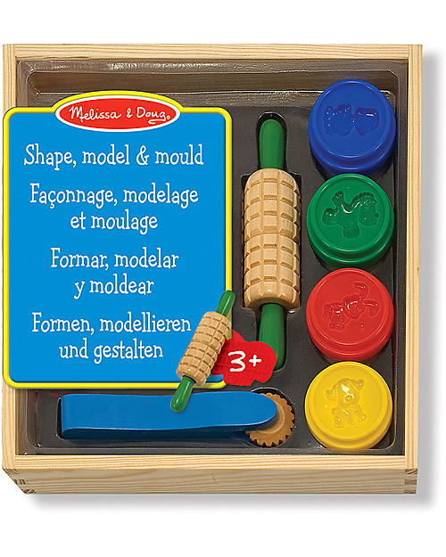 Melissa & Doug Shape Model & Mould Kit - Includes dough + 5 stamping cubes and 4 tools - Great gift idea! Draw And Color