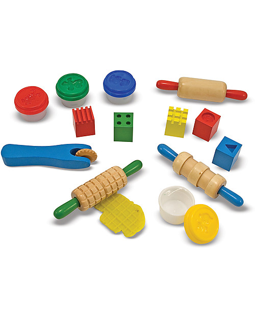 Melissa & Doug Shape Model & Mould Kit - Includes dough + 5 stamping cubes and 4 tools - Great gift idea! Draw And Color