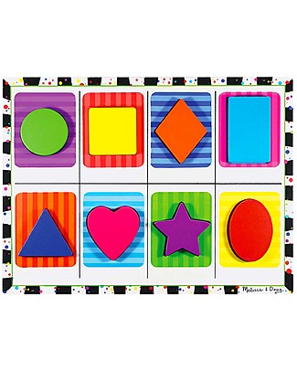 Melissa & Doug Shapes Chunky Puzzle - Wooden Geometric Figures Wooden Stacking Toys