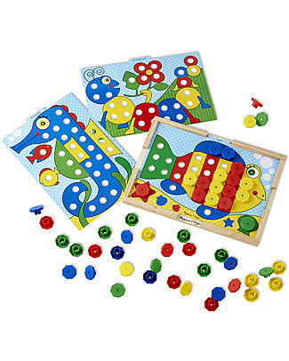 Melissa & Doug Sort and Snap Colour Match - Wooden case with 64 snap caps and 10 reversible picture cards! Creative Toys