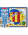 Melissa & Doug Sort and Snap Colour Match - Wooden case with 64 snap caps and 10 reversible picture cards! Montessori Toys