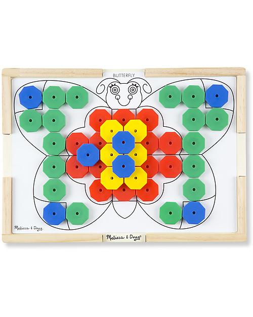 Melissa & Doug Sort and Snap Colour Match - Wooden case with 64 snap caps and 10 reversible picture cards! Montessori Toys