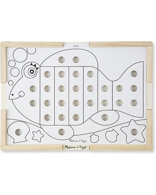 Melissa & Doug Sort and Snap Colour Match - Wooden case with 64 snap caps and 10 reversible picture cards! Montessori Toys