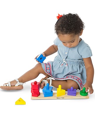 Melissa & Doug Stack & Sort Board - Wooden Pieces Wooden Stacking Toys