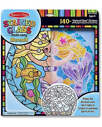 Melissa & Doug Stained Glass Made Easy - Mermaid - Ultra easy to make and hung! Art & Craft Kits