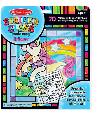 Melissa & Doug Stained Glass Made Easy - Unicorn - Ultra easy to make and hung! Art & Craft Kits