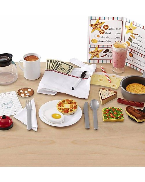 Melissa & Doug Star Diner Restaurant Play Set - 41 pieces Wooden Food
