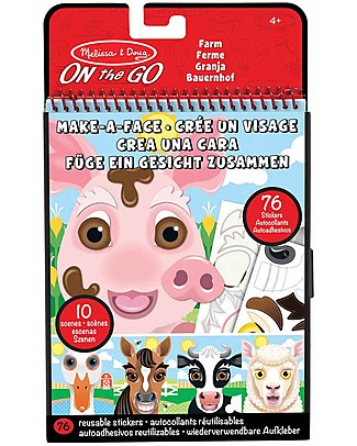 Melissa & Doug Sticker Pad Farm - Make a Face! - 76 Reusable Stickers Stickers & Stamps Sets