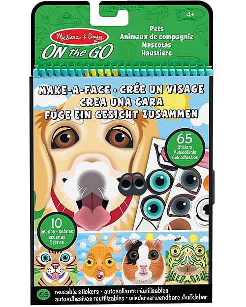 Melissa & Doug Sticker Pad Pets - Make a Face! - 65 Reusable Stickers Stickers & Stamps Sets