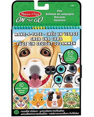 Melissa & Doug Sticker Pad Pets - Make a Face! - 65 Reusable Stickers Stickers & Stamps Sets