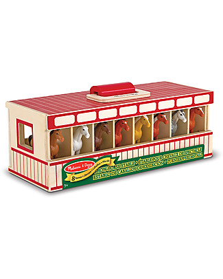 Melissa & Doug Take Along Show-Horse Stable Play Set - Includes 8 horses! Dolls Accessories