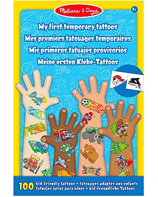 Melissa & Doug Temporary Tattoos Set - Dinosaurs + Vehicles + Space & more! 100 Colourful Tattos Tattoos