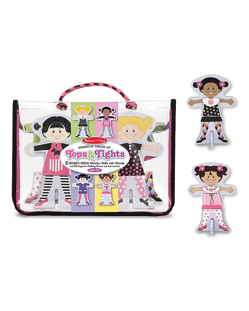 Melissa & Doug Girls Tops & Tights Magnetic Wooden Dress-Up Dolls 3 years 