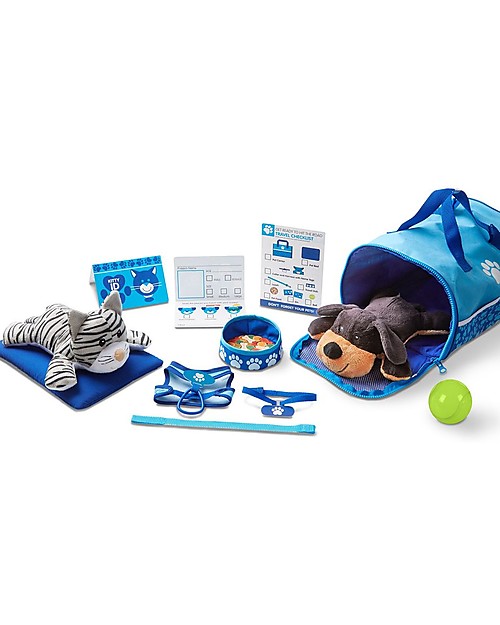 Melissa & Doug Tote & Tour Pet Travel Play Set - Include plush Cat and Dog! Pretend Play