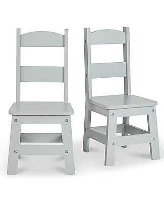 Melissa & Doug Two Wooden Chairs - Grey - for Kids Chairs