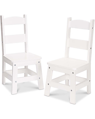 Melissa & Doug Two Wooden Chairs - White - for Kids Chairs
