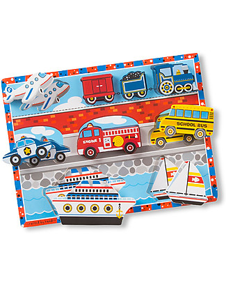 Melissa & Doug Vehicles Chunky Puzzle - 9 large pieces Wooden Stacking Toys