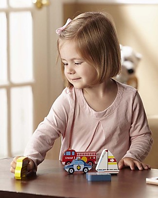 Melissa & Doug Vehicles Chunky Puzzle - 9 large pieces Wooden Stacking Toys
