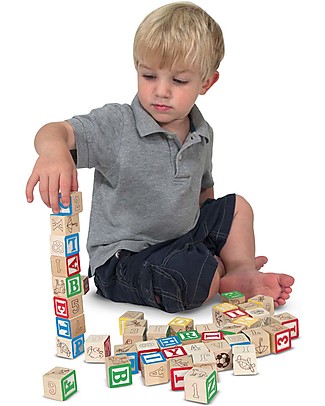 Melissa & Doug Wooden ABC/123 Blocks - 50 pieces Wooden Blocks & Construction Sets