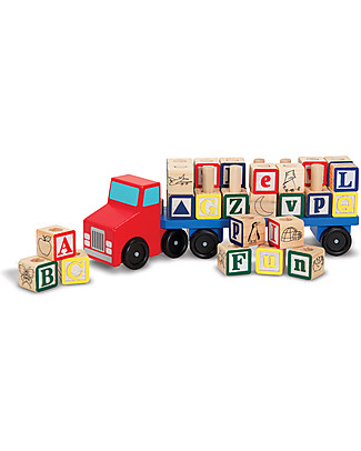 Melissa & Doug Wooden Alphabet Truck - 30 Pieces - Great gift idea! Wooden Toy Cars, Trains & Trucks