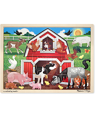 Melissa & Doug Wooden Barnyard Animals Jigsaw - 24 Pieces Puzzles