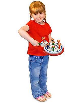 Melissa & Doug Wooden Birthday Cake Ready to Slice - 34 pieces! Wooden Food