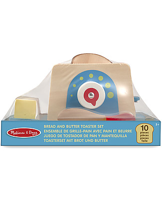 Melissa & Doug Wooden Bread and Butter Toast Set - With working timer! Toy Kitchens & Play Food