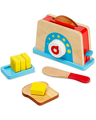 Melissa & Doug Wooden Bread and Butter Toast Set - With working timer! Toy Kitchens & Play Food