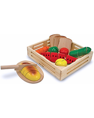 Melissa & Doug Wooden Cutting Food Playset - 24 piece set Toy Kitchens