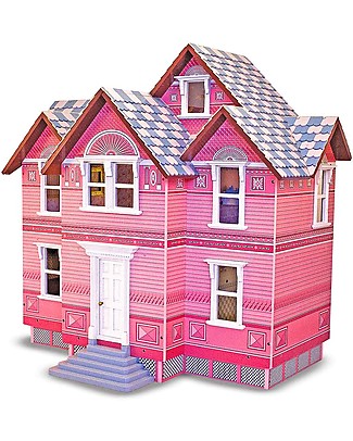 Melissa & Doug Wooden Dollhouse - Victorian Style - Three Levels and Five Rooms! Dolls Houses