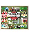 Melissa & Doug Wooden Farm & Tractor Play Set, 33 pieces with box - Great Gift Idea! Wooden Toy Cars, Trains & Trucks
