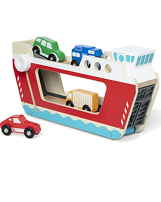 Melissa & Doug Wooden Ferryboat with 4 Vehicles - Great gift idea! Wooden Toy Cars, Trains & Trucks