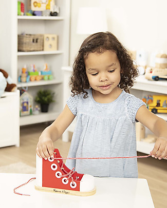 Melissa & Doug Wooden Lacing Shoe Pretend Play