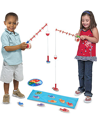 Melissa & Doug Wooden Magnetic Catch & Count Fishing Rod Set Creative Toys