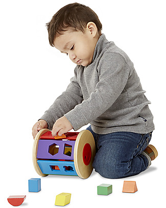 Melissa & Doug Wooden Match & Roll Shape Sorter - Ideal to learn shapes and colours! Puzzles