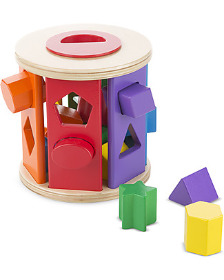 Melissa & Doug Wooden Match & Roll Shape Sorter - Ideal to learn shapes and colours! Puzzles