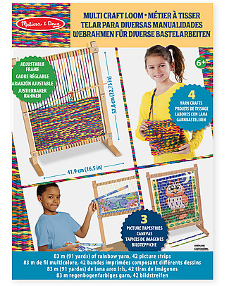 Melissa & Doug Wooden Multi-Craft Loom - Includes wooden needle and yarn Art & Craft Kits
