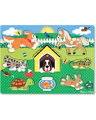 Melissa & Doug Wooden Peg Puzzle, Pets - 8 pieces! Puzzles