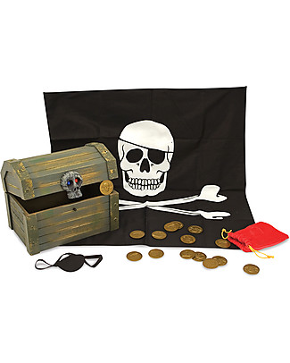 Melissa & Doug Wooden Pirate Chest, 19 Pieces - Perfect gift idea! Dressing Up & Role Play