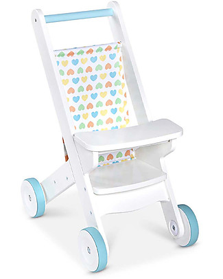 Melissa & Doug Wooden Play Pushchair - Multicolor Hearts Toy Prams