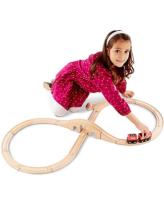 Melissa & Doug Wooden Railway Set - Coal Car Included Wooden Toy Cars, Trains & Trucks