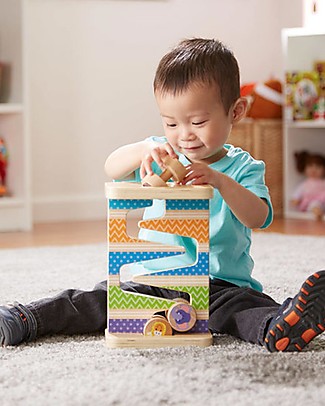 Melissa & Doug Wooden Safari Zig-Zag Tower - 5 Pieces Wooden Stacking Toys
