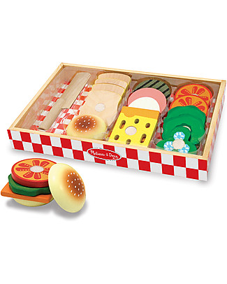 Melissa & Doug Wooden Sandwich Making Set - 17 Pieces - Great gift idea! Wooden Food