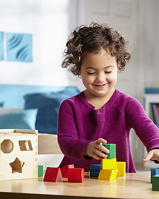 Melissa & Doug Wooden Shape Sorting Cube Wooden Stacking Toys