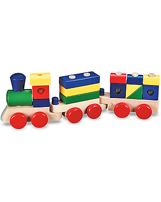 Melissa & Doug Wooden Stacking Train - 18 Pieces - Perfect gift idea! Wooden Toy Cars, Trains & Trucks