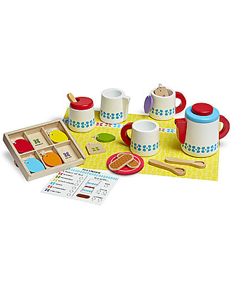 Melissa & Doug Wooden Tea Set, 22 pieces - Great gift idea! Traditional Toys