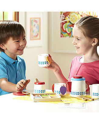 Melissa & Doug Wooden Tea Set, 22 pieces - Great gift idea! Traditional Toys
