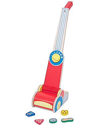 Melissa & Doug Wooden Vacuum Cleaner Play Set - 7 Pieces Pretend Play
