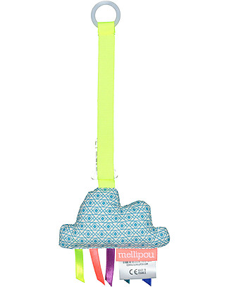 Mellipou Universal Pacifier Clip, Grafo Cloud - Made in France Dummies & Soothers