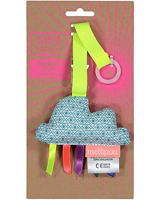 Mellipou Universal Pacifier Clip, Grafo Cloud - Made in France Dummies & Soothers